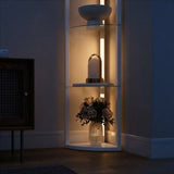 HOMCOM Dimmable LED Corner Shelf Floor Lamp with Foot Switch
