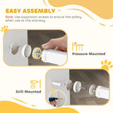 PawHut Pressure-Fit Baby and Pet Safety Gate, 76–81 cm, Two-Way Opening with One-Hand Release