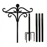 Heavy Duty Bird Feeder Pole Stand with Double Shepherd's Hooks – 193cm Adjustable Garden Feeding Station
