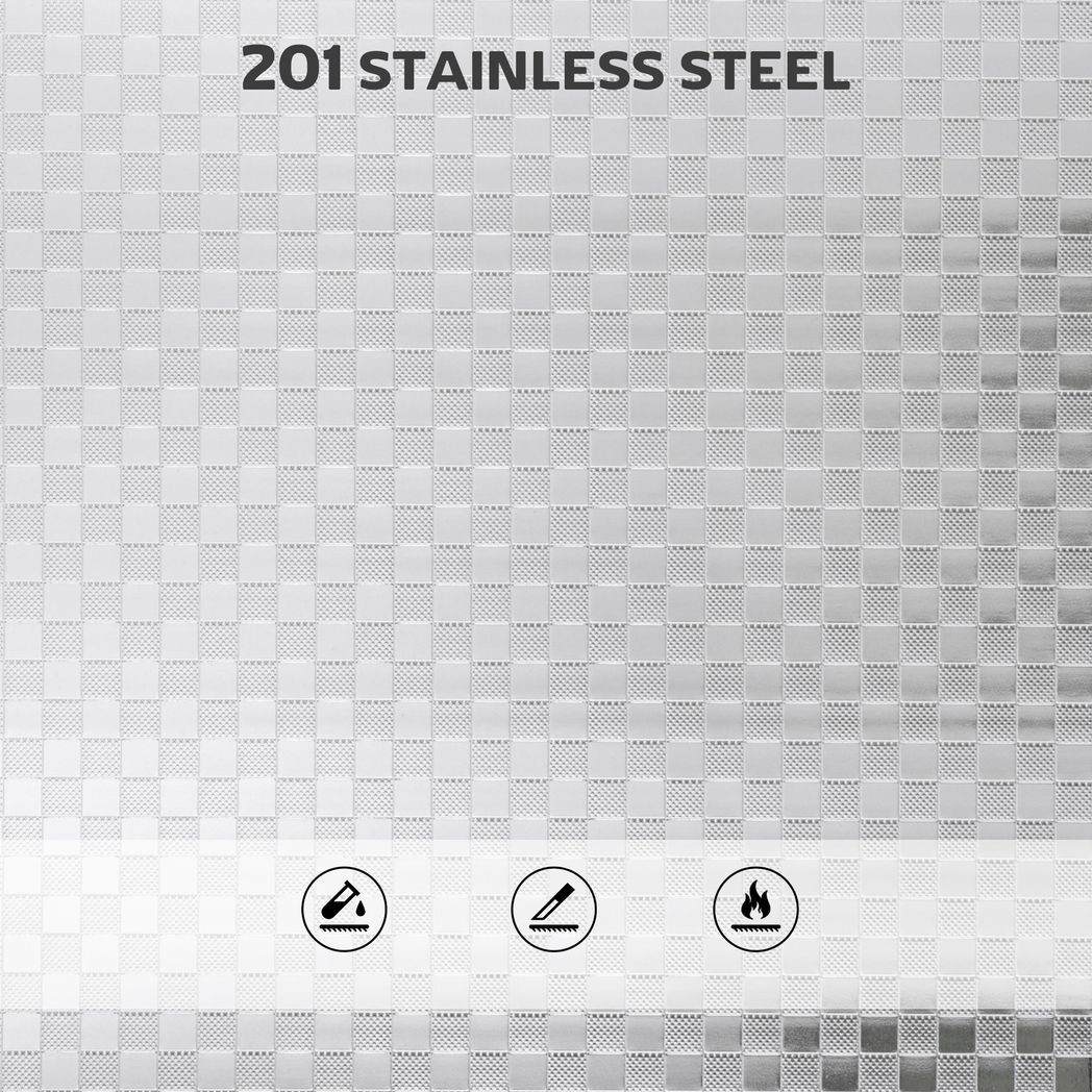 HOMCOM 4-Tier Stainless Steel Kitchen Storage Trolley with Adjustable Shelves and Lockable Wheels – Silver