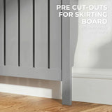 HOMCOM Modern Radiator Cover with Top Drawers and Vertical Slats, 93 x 119cm – Slimline Heater Cabinet, Grey