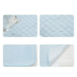 Washable Reusable Absorbent Incontinence Bed Pad, Four-Layer Mattress Protector – Light Blue
