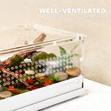 PawHut Acrylic Reptile Terrarium with Top Sliding Door and Vents – Habitat for Snakes, Frogs and Geckos