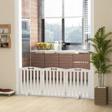 PawHut Freestanding Wooden Dog Gate with Support Feet – 155cm Foldable Three-Panel Barrier, White