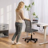 Vinsetto Armless Mesh Office Chair with Adjustable Height and 360° Swivel – Space-Saving Padded Study Chair, Grey