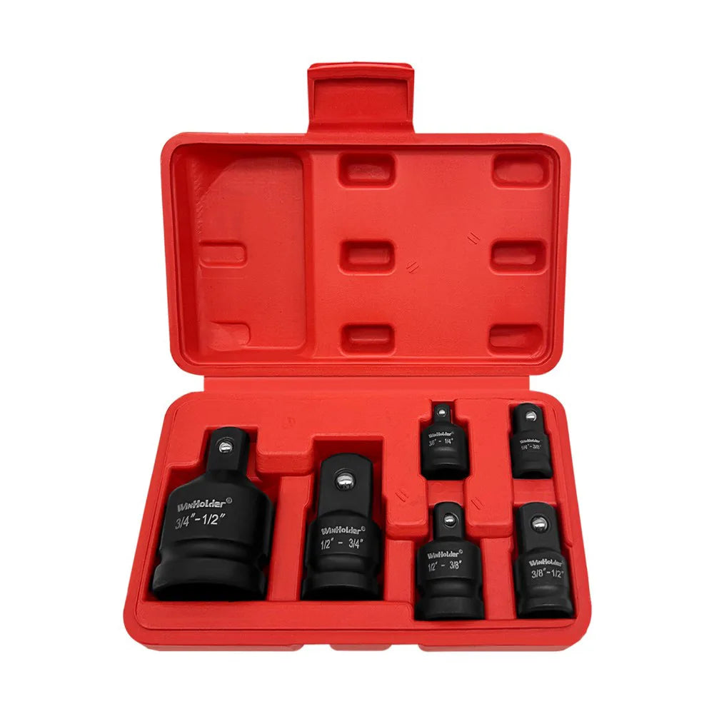 6 Piece Impact Socket Adapter and Reducer Set, 3/4", 1/2", 3/8" & 1/4" Drive – Chrome Molybdenum Alloy Converters