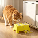 PawHut 3-in-1 Interactive Cat Toy with Mouse & Feather Teaser – Rechargeable Automatic Cat Toy
