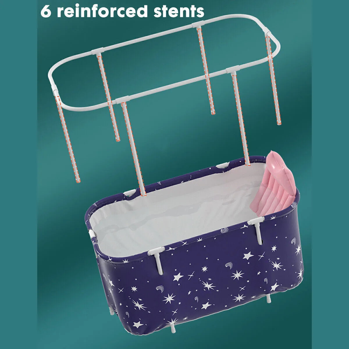 Portable Folding Bathtub for Adults & Kids with 6-Layer Thermal Insulation – PVC Soaking Tub, Folds to 5cm