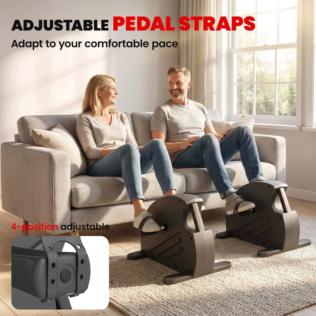 SPORTNOW Mini Exercise Bike with Stepless Resistance & LCD Monitor – Under Desk Arm & Leg Pedal Exerciser, Black