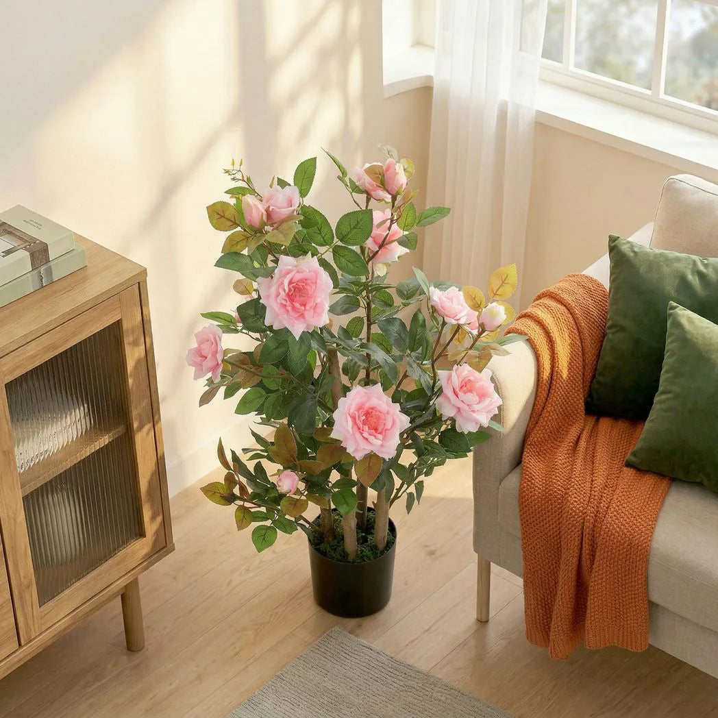 HOMCOM 90cm Artificial Rose Tree