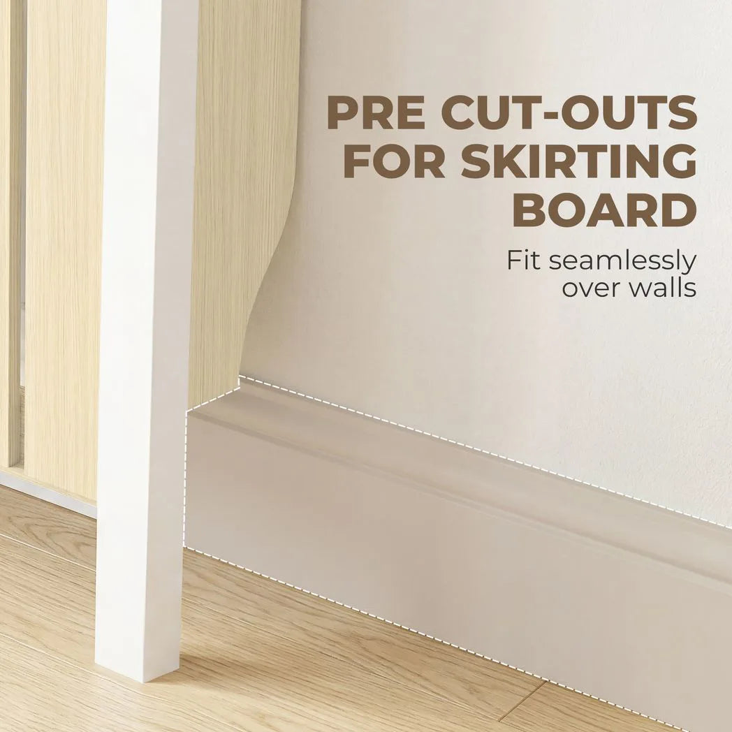 HOMCOM Rustic-Look Radiator Cover with Top Drawer, 93 x 88.5cm – Slimline Heater Guard, Oak