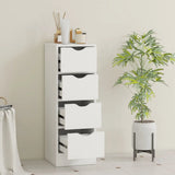 HOMCOM 4-Drawer Narrow Bathroom Cabinet, Freestanding Storage Unit with Groove Handles for Small Spaces, White
