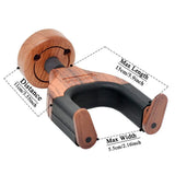 Wall-Mounted Guitar Hanger with Auto-Lock Hook and Solid Wood Base – Guitar Storage and Display Stand