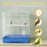 PawHut Large Metal Bird Cage with Perches, Feeders and Swing – For Budgies, Parakeets and Finches, Blue