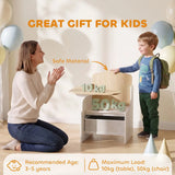 AIYAPLAY Kids Table and Chair Set with Storage Bin – Children's Desk for Play and Reading, Ages 3-5, White