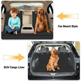 Waterproof Rear Dog Car Seat Cover with Zipped Armrest Access – Back Seat Protector for Cars, Black