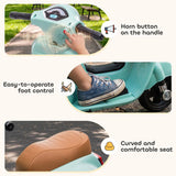 HOMCOM Vespa Licensed 6V Kids Electric Motorbike with Training Wheels and Horn – Ride-On, 18-36 Months, Green