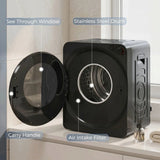 HOMCOM 5kg Vented Tumble Dryer with 5 Drying Modes – 1000W Compact Stackable Dryer, Stainless Steel Tub, Black