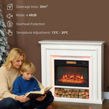 HOMCOM 1800W Electric Fireplace with Multicolour LED Flame Effect, Thermostat & Timer – Remote Control, White