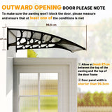 Outsunny Front Door Canopy with Polycarbonate Panels, 103 x 96.5cm – Outdoor Rain Shelter for Window and Porch, Clear
