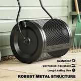 Outsunny 20" Compost and Peat Moss Spreader – 75L Metal Mesh Roller with Detachable U-Shaped Handle