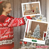 HOMCOM 5ft Snow Flocked Artificial Christmas Tree with 936 Branch Tips – Realistic Foldable Decoration