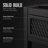 HOMCOM Wall-Mounted Wine Rack with LED Lights, Glass Holders and Open Shelf – Black Metal Rack for 36 Bottles