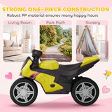 AIYAPLAY Toddler Balance Bike with Music, Extra-Wide PP Tyres & Motorbike Design – Boys and Girls Ride-On, Green