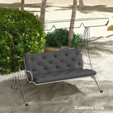 Outsunny 2 Seater Garden Bench and Swing Chair Cushion with Ties, 110 x 120cm, Black