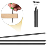 48-Piece 2.8mm Tracer Pencil Refills for Deep Hole Marking – Solid Carpenter Scriber Leads, Black