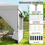 Outsunny 3 x 6m Pop-Up Gazebo with 6 Sidewalls – UV50 Garden Canopy with Mesh Windows and Carry Bag, White