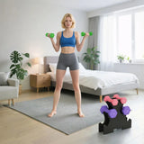 SPORTNOW Hex Dumbbell Set with Storage Rack, 12kg Total (2 x 1kg, 2 x 2kg, 2 x 3kg) – Home Gym Hand Weights