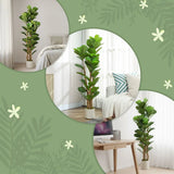 HOMCOM 150cm Artificial Fiddle Leaf Fig Tree with Pot – Realistic Faux Plant for Living Room & Office, Green