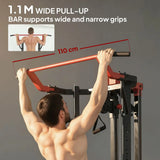 SPORTNOW Power Tower with Lat Pull Down, Pull Up Bar & Dip Station – Adjustable Home Gym Station, 300 kg Capacity