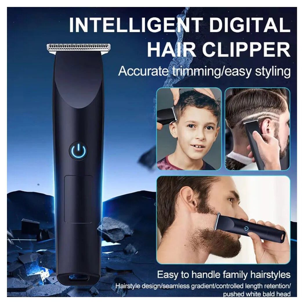 Men's Pro Electric Hair Clippers & Beard Trimmer with 4 Limit Combs – USB Rechargeable Barber Shaver, Black