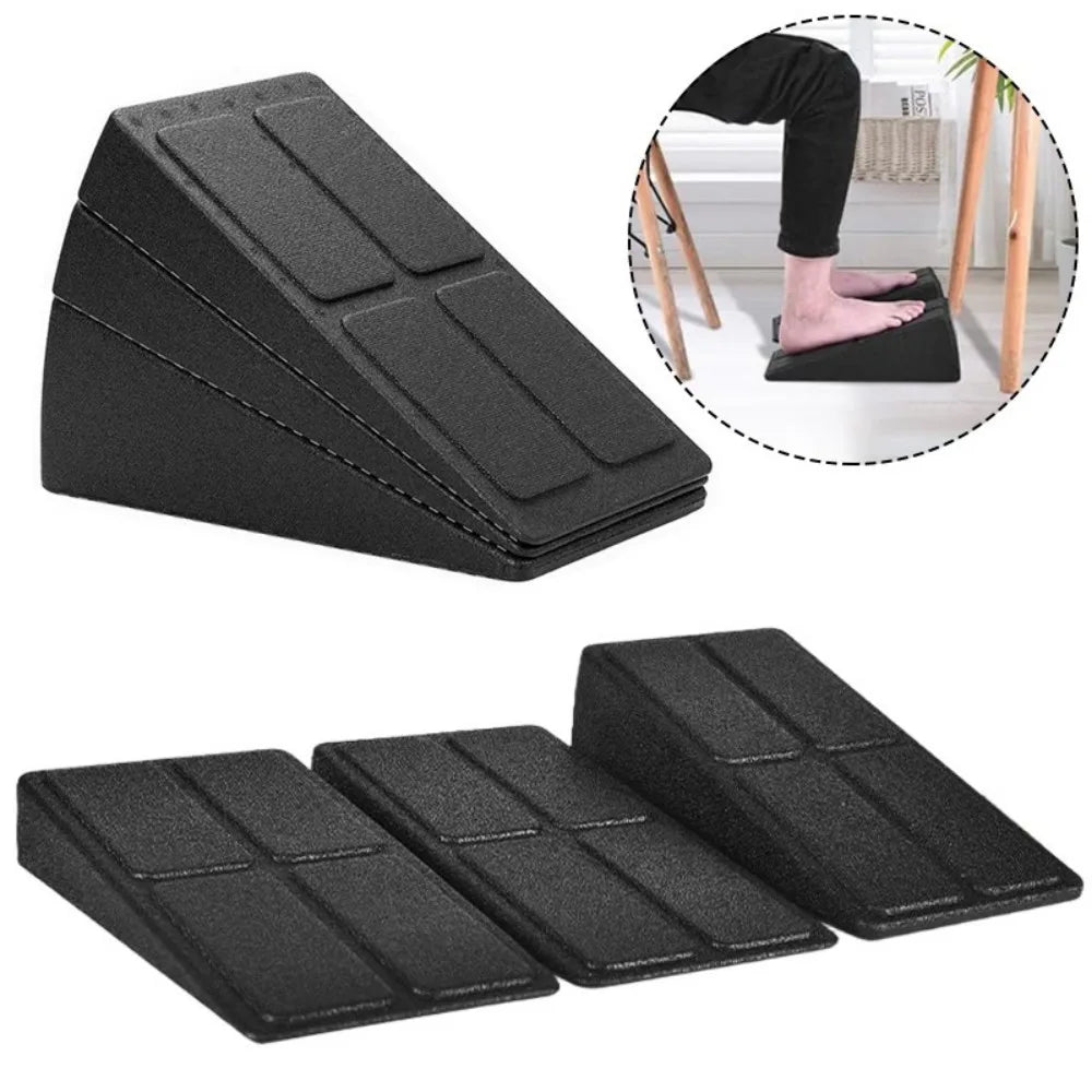 Slant Wedge Boards Set of 3 with Non-Slip Textured Surface – Calf Stretch Blocks for Yoga, Squats & Gym, Black