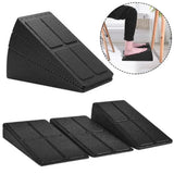 Slant Wedge Boards Set of 3 with Non-Slip Textured Surface – Calf Stretch Blocks for Yoga, Squats & Gym, Black