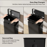 HOMCOM 20L Stainless Steel Kitchen Pedal Bin with Soft-Close, Stay-Open Lid and Removable Bucket, Matte Black
