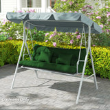 Outsunny 3-Seater Swing Chair Cushion Set – Seat and Back Cushions with 2 Pillows, Water-Repellent, Green