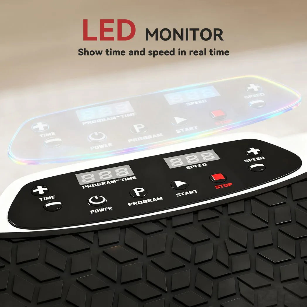 SPORTNOW Vibration Plate with Adjustable Removable Handle, 3 Preset Modes & 50 Speeds – Home Fitness Machine