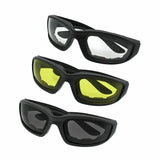 Motorcycle & Cycling Riding Glasses, Pack of 3 with Grey, Clear & Yellow Lenses – Wind-Resistant Eye Protection