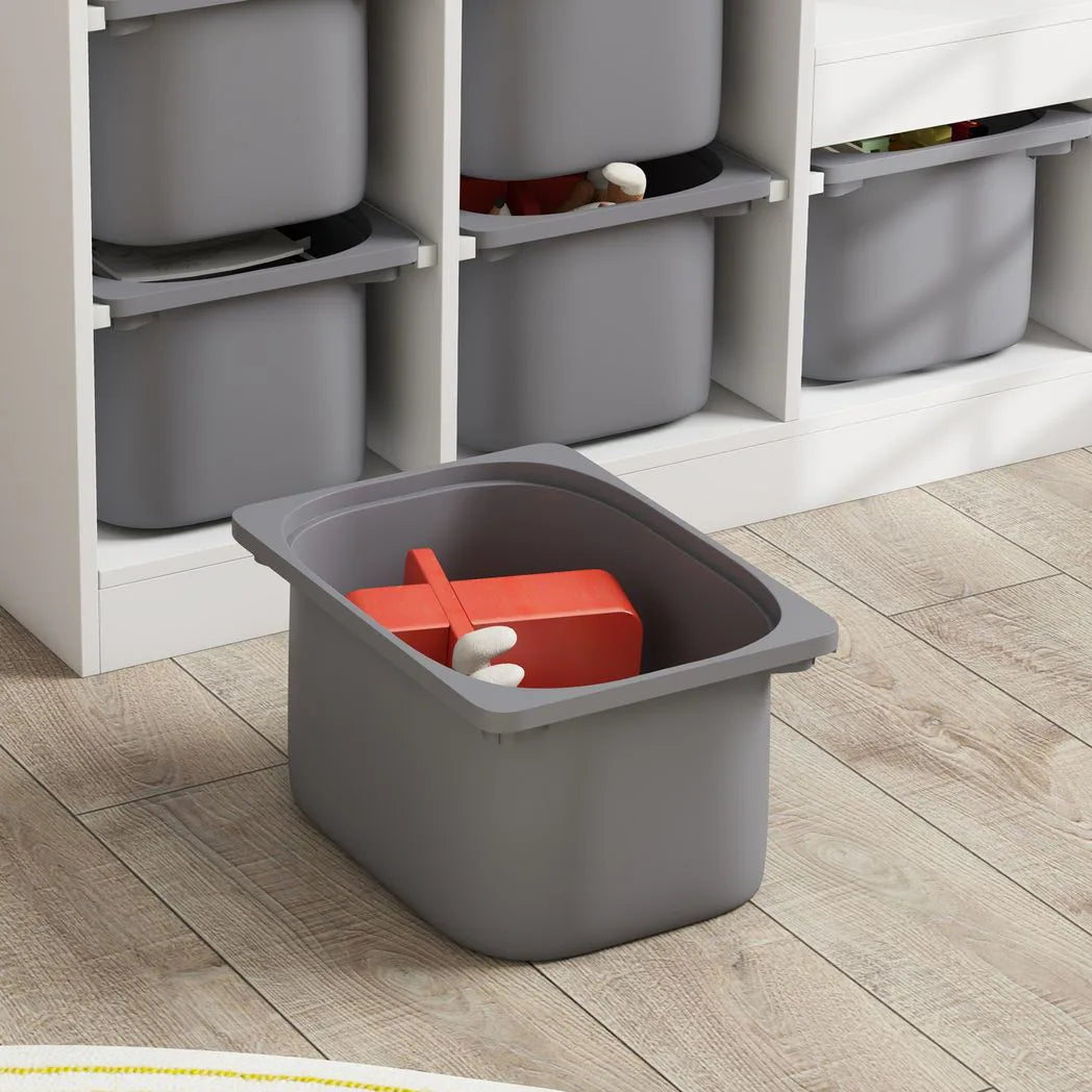 AIYAPLAY 3-Tier Kids Toy Storage Organiser with 6 Removable Bins – Grey, Ages 3-8