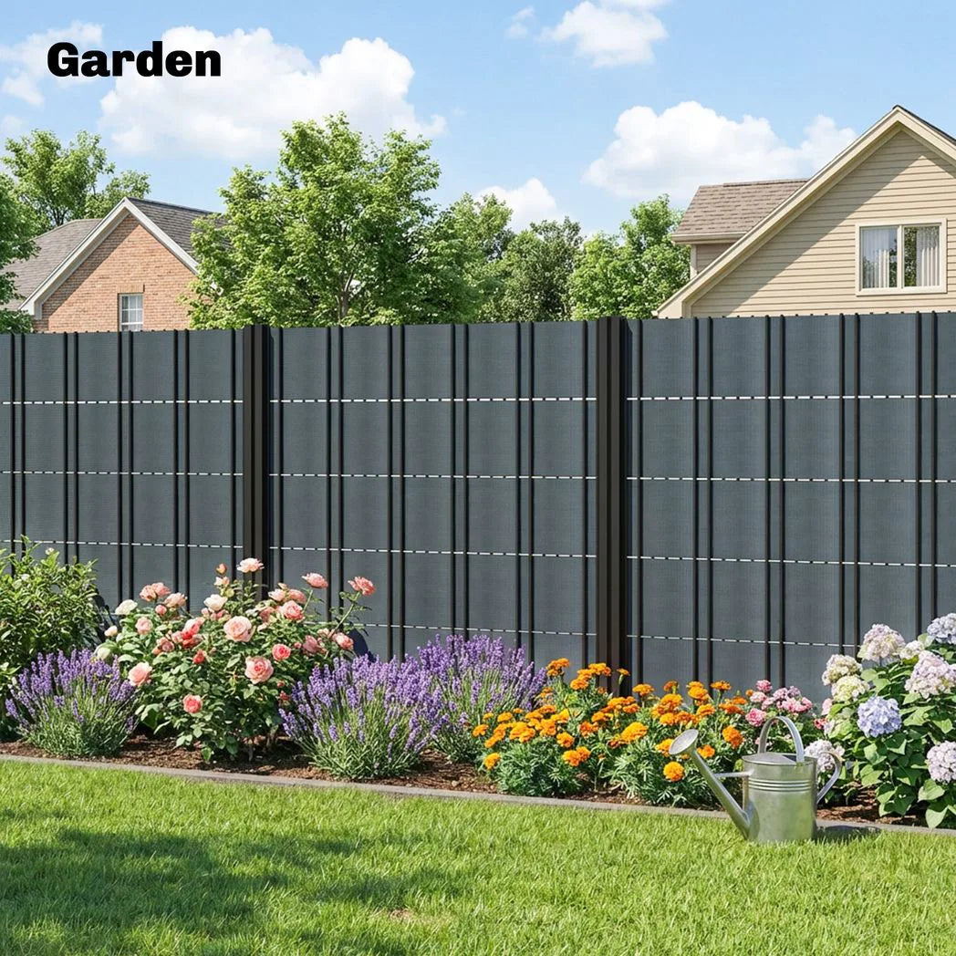 Outsunny 2 Pack Privacy Garden Screen Fence, 70 m x 19 cm – UV Resistant Waterproof PVC Windbreak, Grey