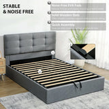HOMCOM 5ft King Size Ottoman Bed with Gas Lift Storage and Tufted Headboard – Bedroom Frame, Grey