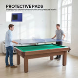 SPORTNOW 9ft Folding Table Tennis Top with Net & Foam Padding – Ping Pong Conversion Top, Blue