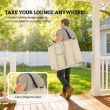 Outsunny Set of 2 Folding Sun Loungers with 5-Position Backrest, Face Hole and Side Pocket, Beige
