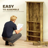 HOMCOM CD and DVD Storage Tower with 6 Adjustable Shelves, Holds 360 CDs – Rustic Brown