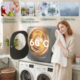HOMCOM 4kg Vented Compact Tumble Dryer with 5 Drying Modes and Touch Display – 800W Dryer, Silver