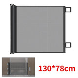Retractable Pet Gate with Wall-Friendly Clips – Folding Safety Barrier for Dogs, Toddlers & Stairs, Black