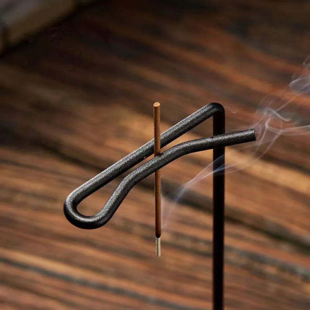 Wooden Incense Holder Burner with Glass Ash Catcher – Black Walnut Base and Brass Holder, Home or Office